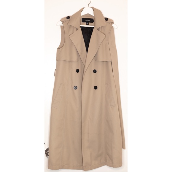 Vero Moda Belted Beige Sleeveless Trench Coat - S - Picture 1 of 4